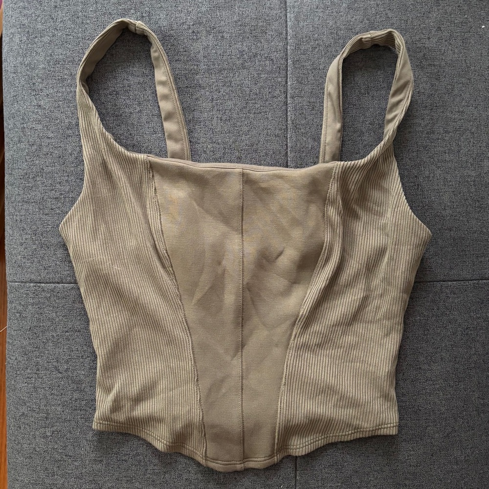 Victoria's Secret Olive Green Ribbed Tank Top